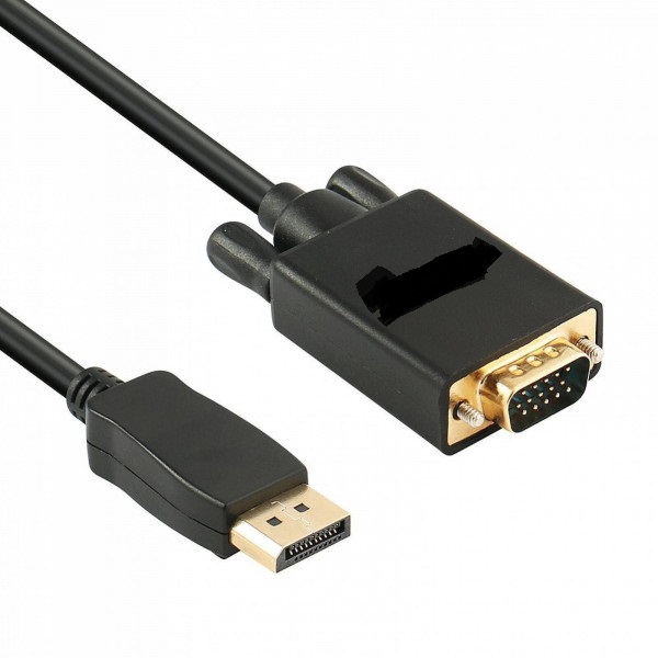 KINGMOX DTV-18 - CABLE DE DP MACHO A VGA MACHO / 1920 120 60HZ / 1.8M / COLOR NEGRO